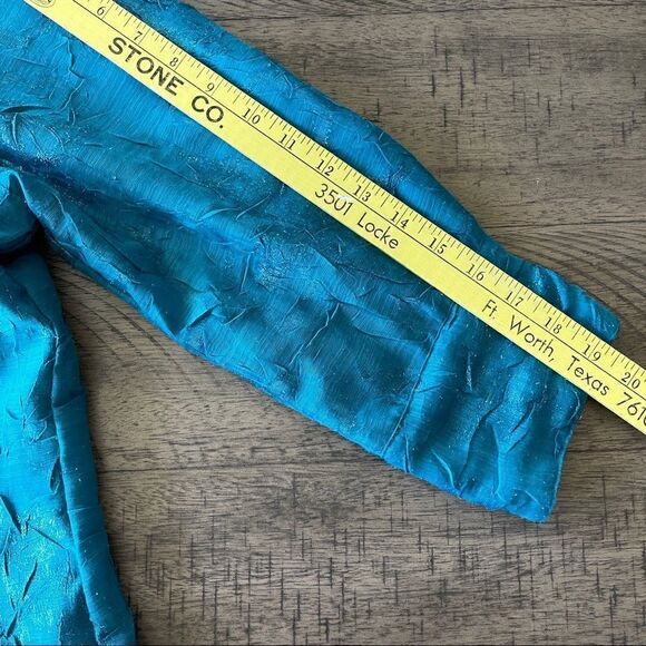 Coldwater Creek Teal Textured Blouse/Tunic - Petite Large - Picture 7 of 8